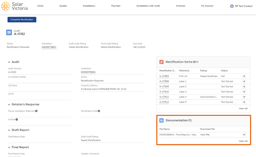 Audit portal - Download your results