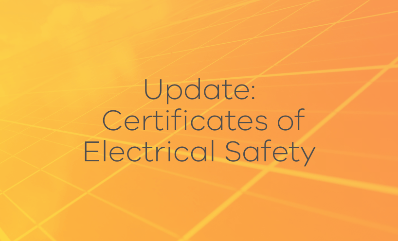 Update: certificates of electrical safety