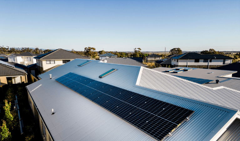 solar panels on the roof