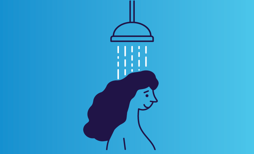 woman showering with energy efficient hot water system